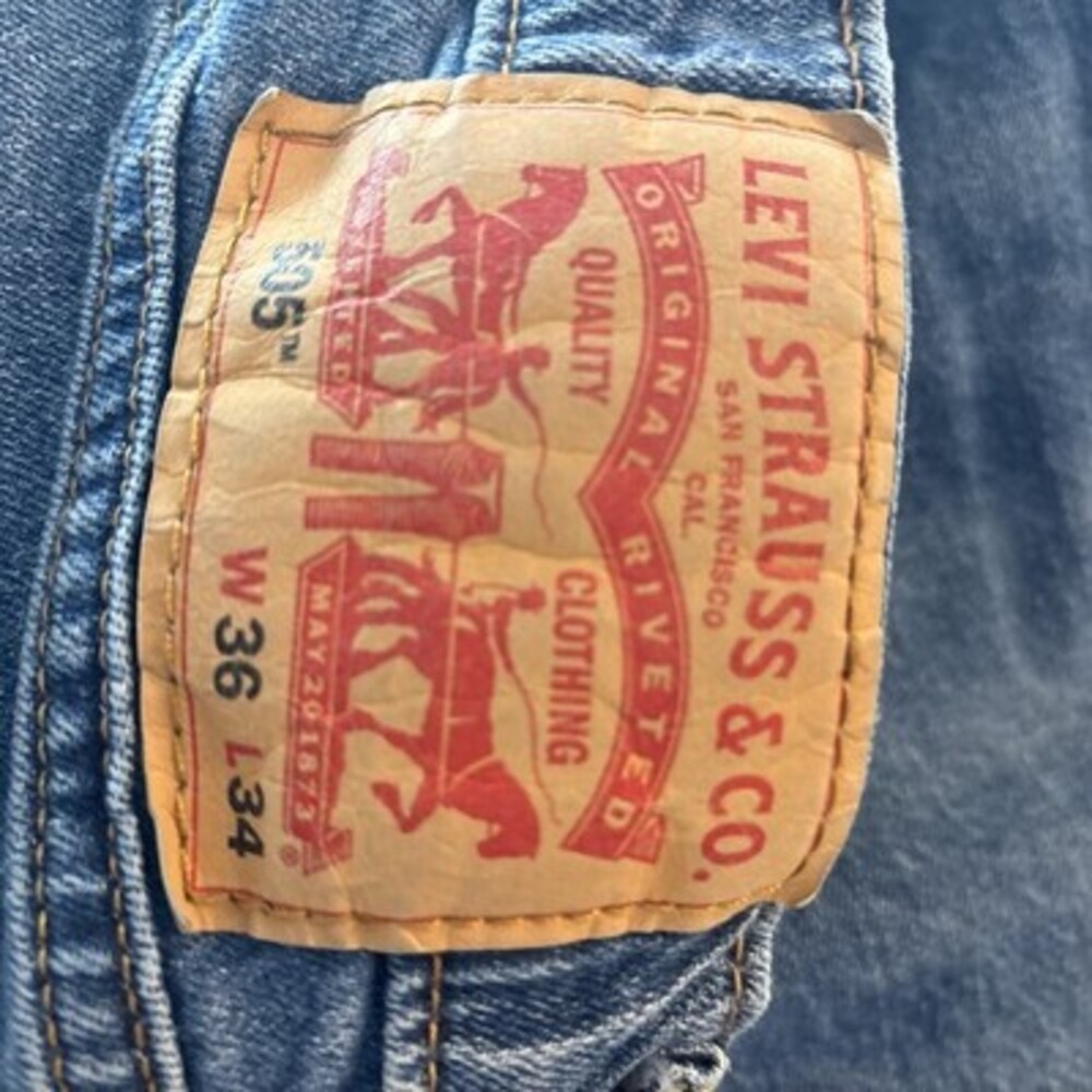 Levi's 505 Men's Regular Fit Jean, 36Wx34L - Medium Stonewash